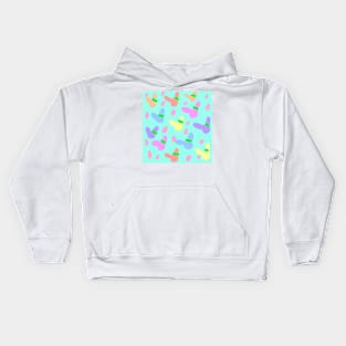 Green bunnies background art Kids Hoodie